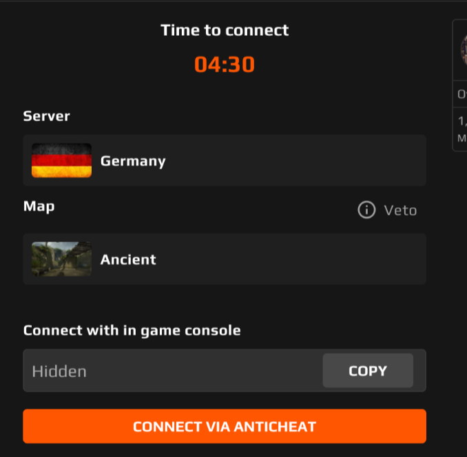 How do I connect to a CS2 match FACEIT