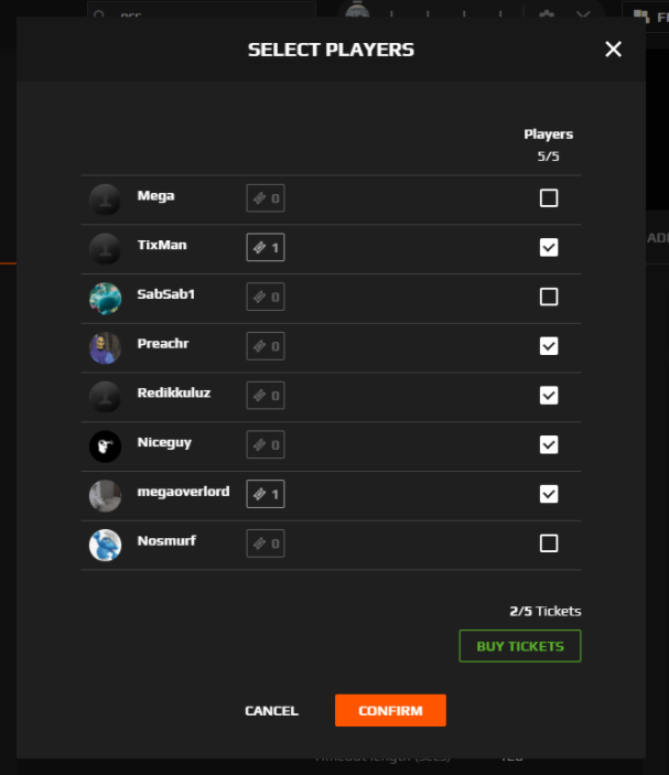 Ticket de torneo y suscripciones de torneo FACEIT Support Spanish