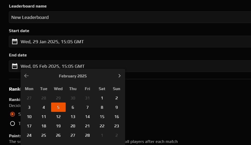 leaderboard duration