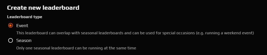 Leaderboard Type