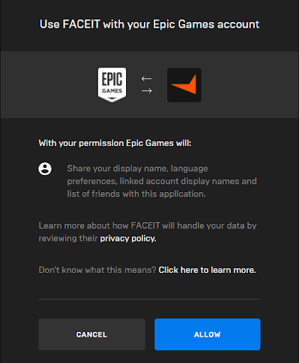 Initial Rocket League registration – FACEIT