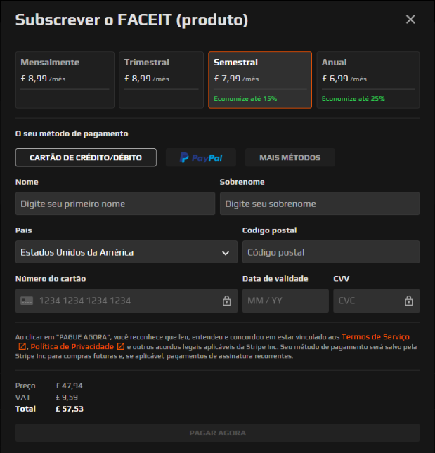 O que é uma assinatura premium? FACEIT Support Brazil