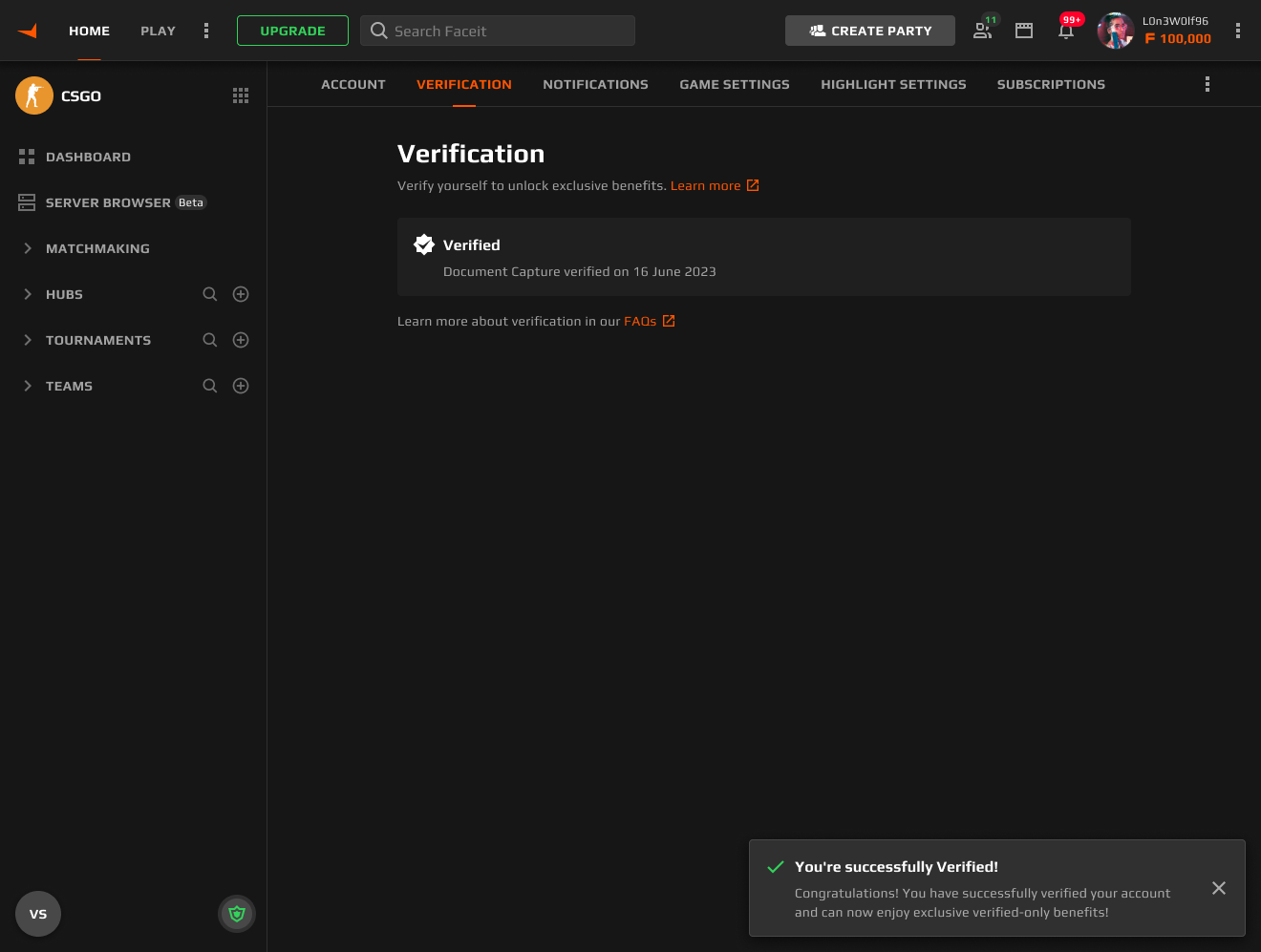 Verification known issues – FACEIT